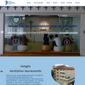 Web del santísimo Sacramento de Pamplona, realizada en WordPress.